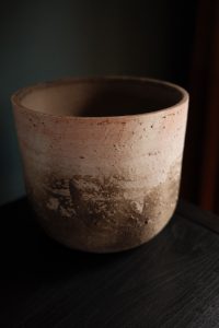 Handmade Portuguese ceramic plant pot with earthy textured finish