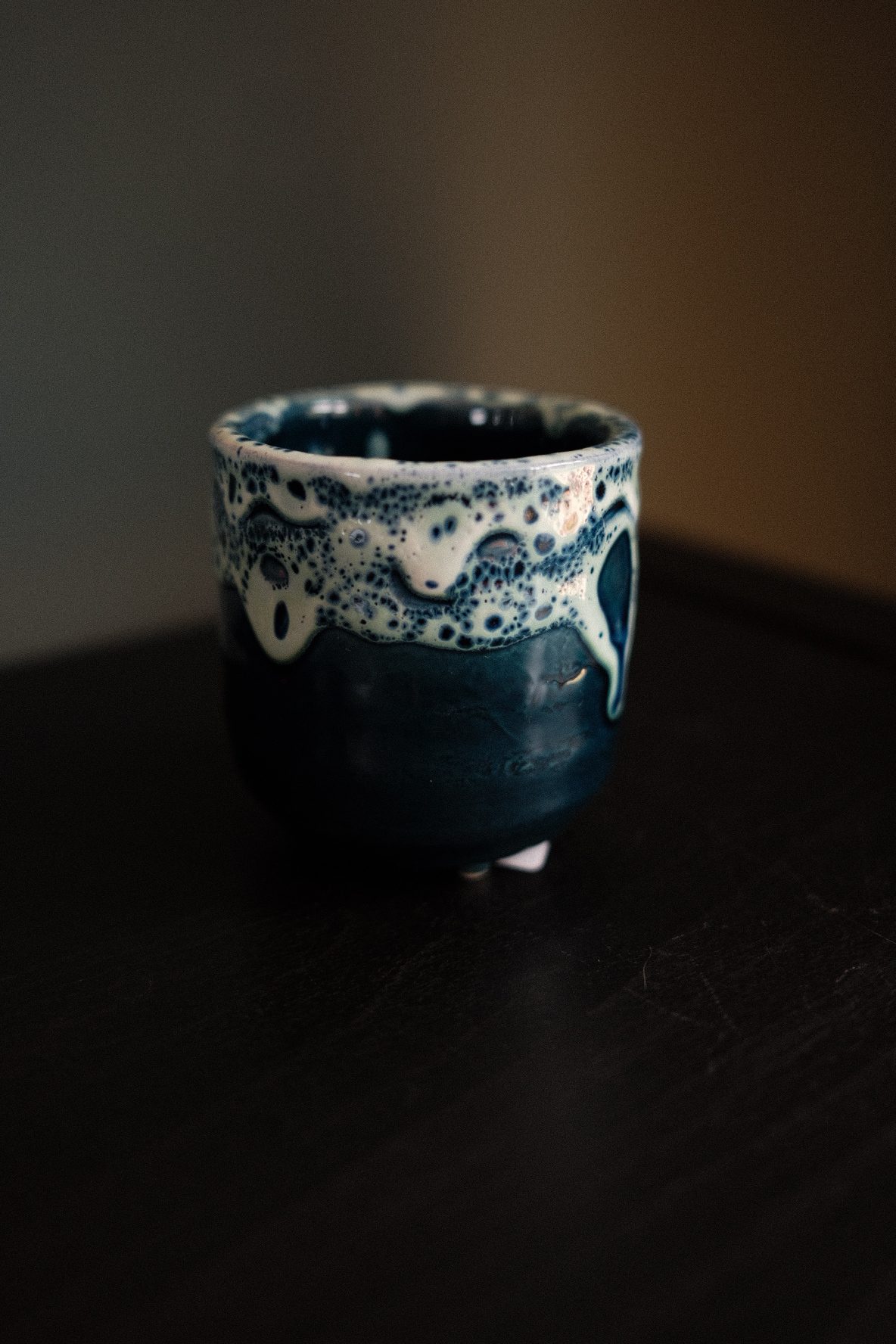 Mini Blue Crater Glaze Planter